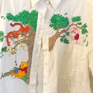 Disney Embroidered Shirt SZ  L 100% Cotton